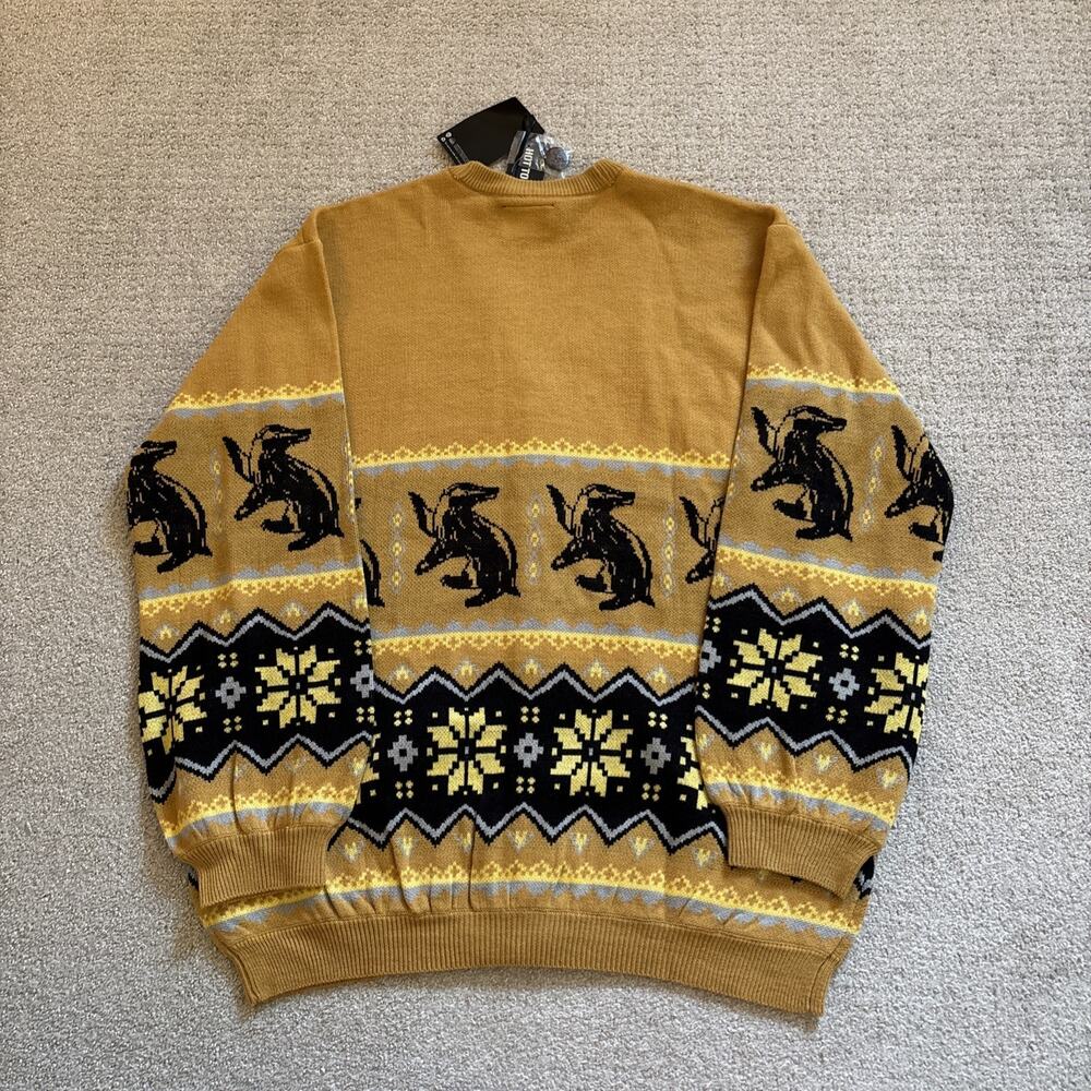 Harry Potter Hufflepuff Women's M Cardigan Fair Isle Knit Embroidered Box Lunch - Picture 9 of 9